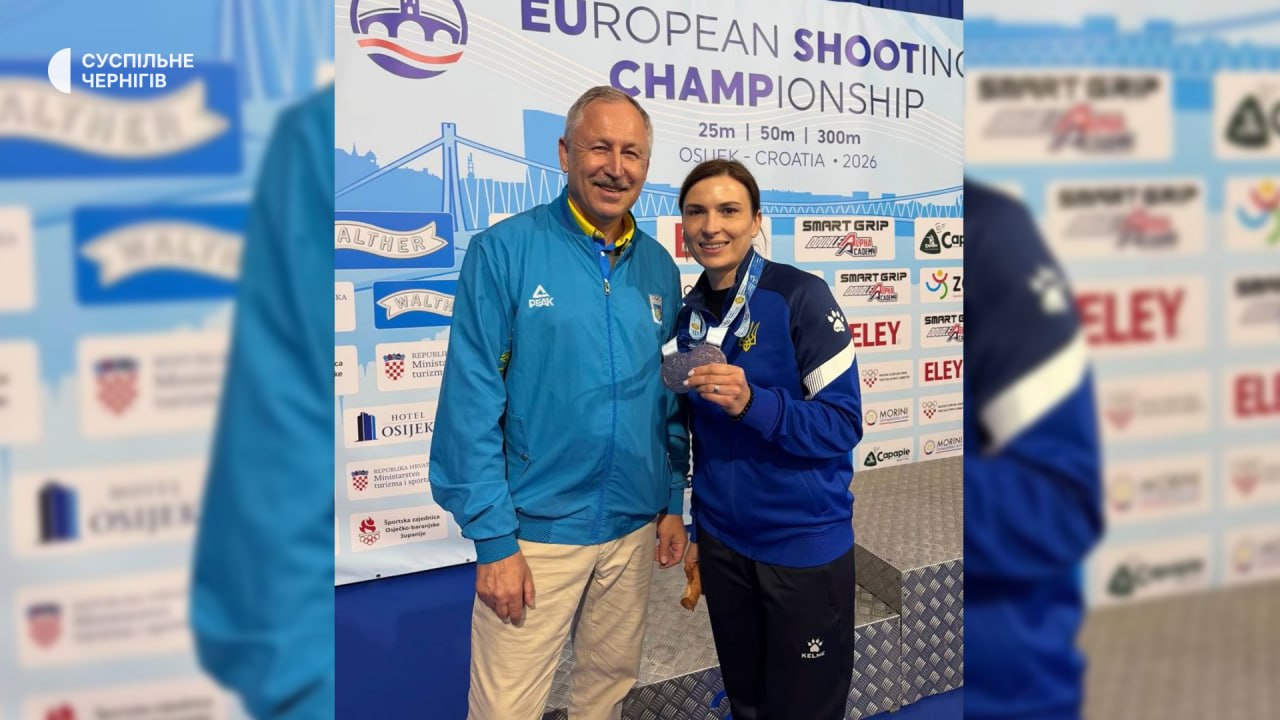 Chernihiv Honorary Citizen Olena Kostevych Wins Silver at European Shooting Championship