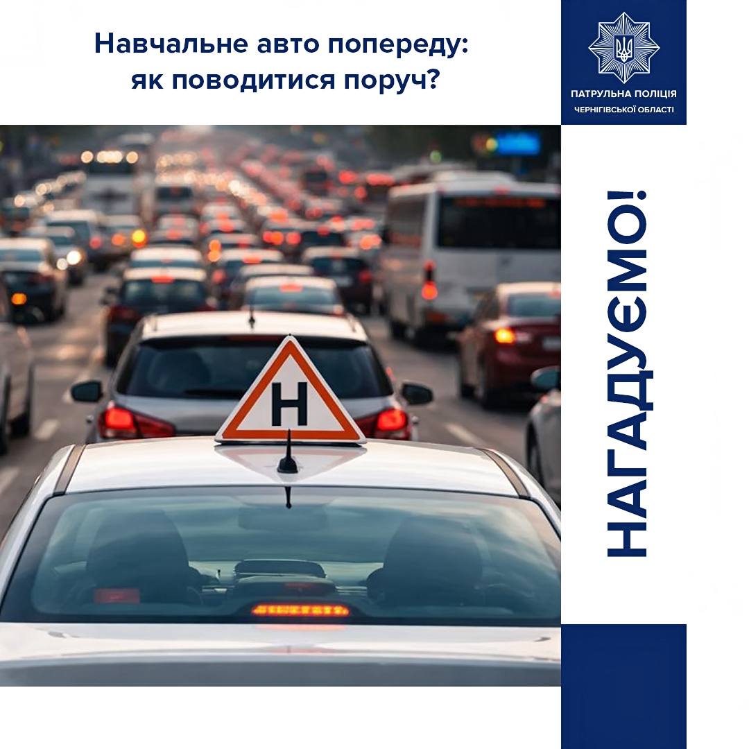 Як поводитися поруч із навчальним автомобілем на дорозі