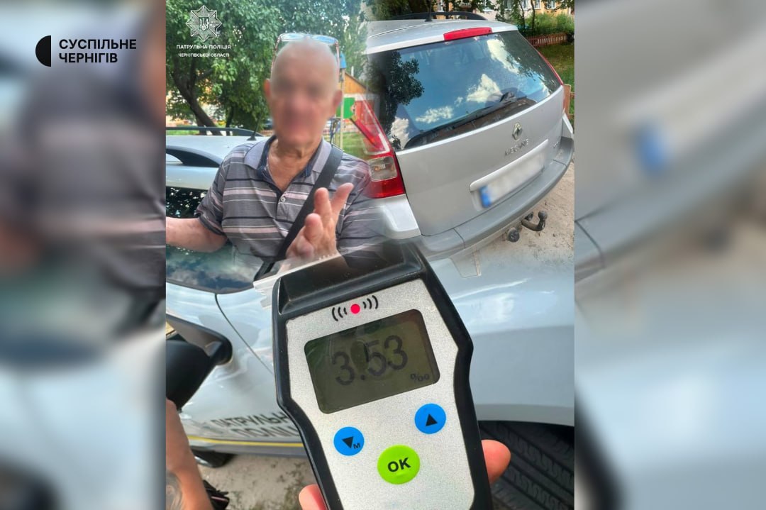 У Чернігові затримали п'яного водія з рівнем алкоголю у 18 разів вище норми