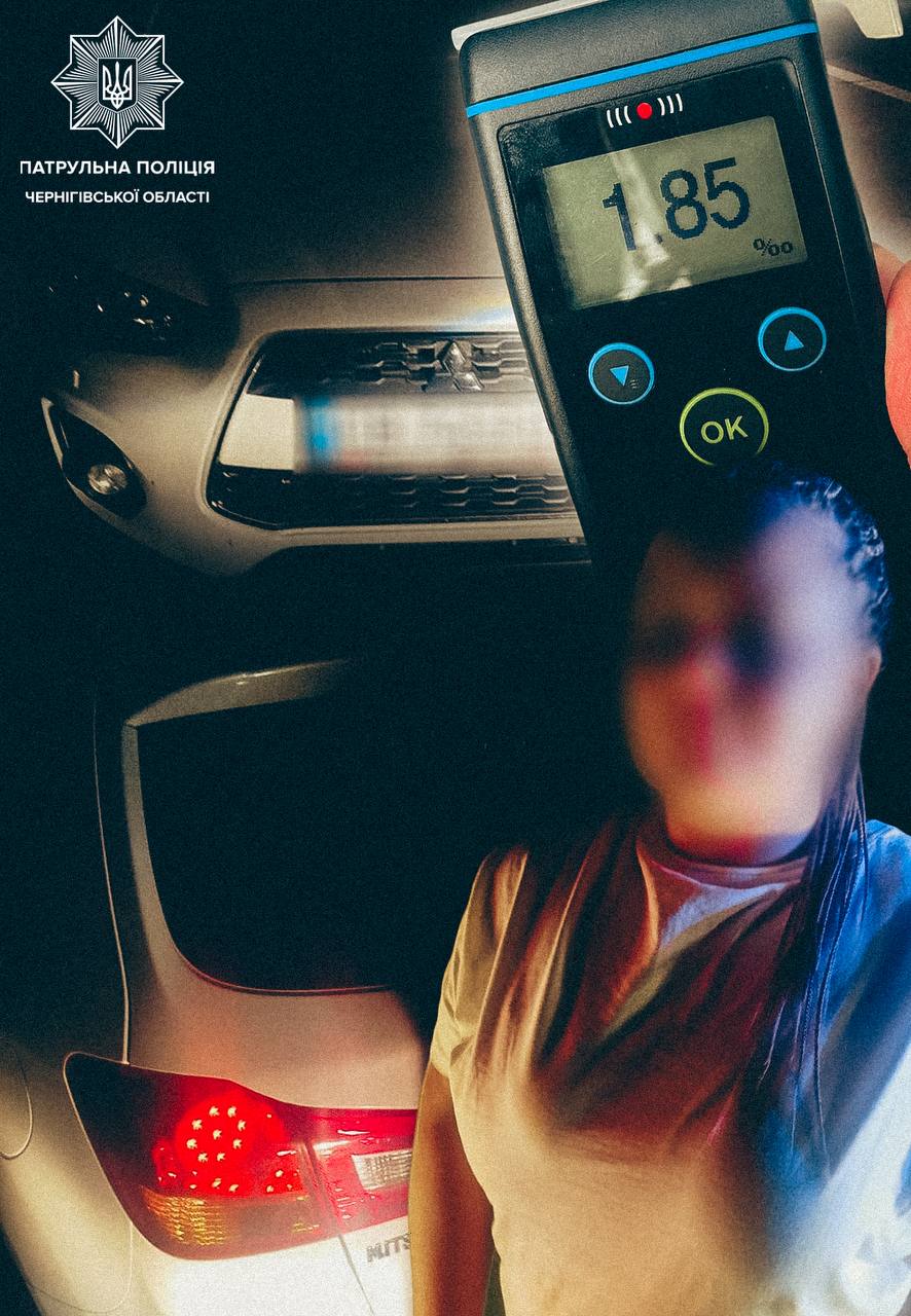 Drunk driver caught behind the wheel during curfew on Parkova Street in Chernihiv