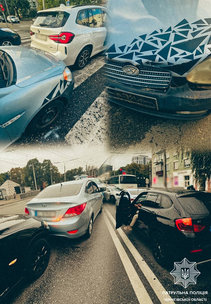 Two crashes within one hour in Chernihiv: police remind drivers to watch speed and following distance