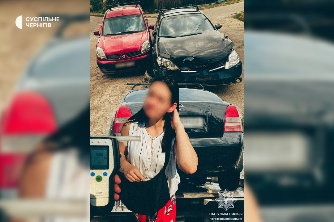 Drunk female driver causes road accident in Chernihiv